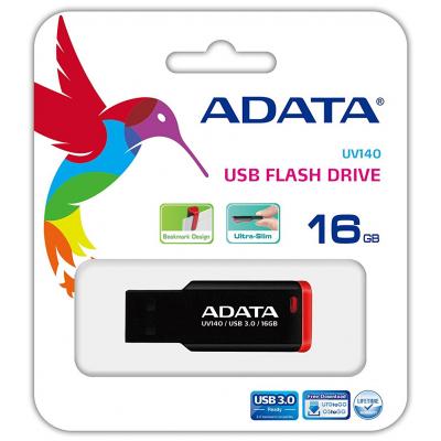 USB флеш накопичувач ADATA 16GB UV140 Black+Red USB 3.0 (AUV140-16G-RKD) - зображення 5