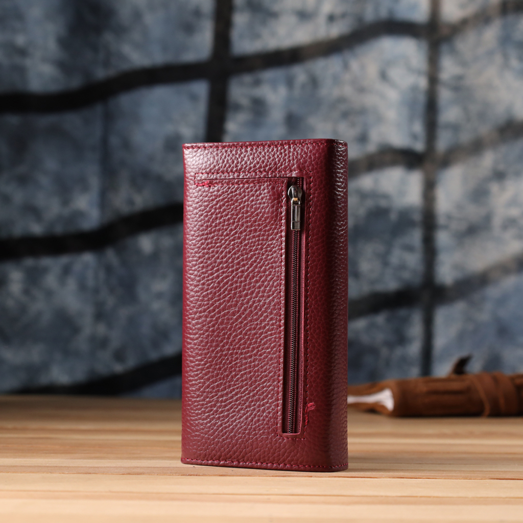 Гаманець ST Leather З натуральної шкіри Бордовий (23085) - зображення 9