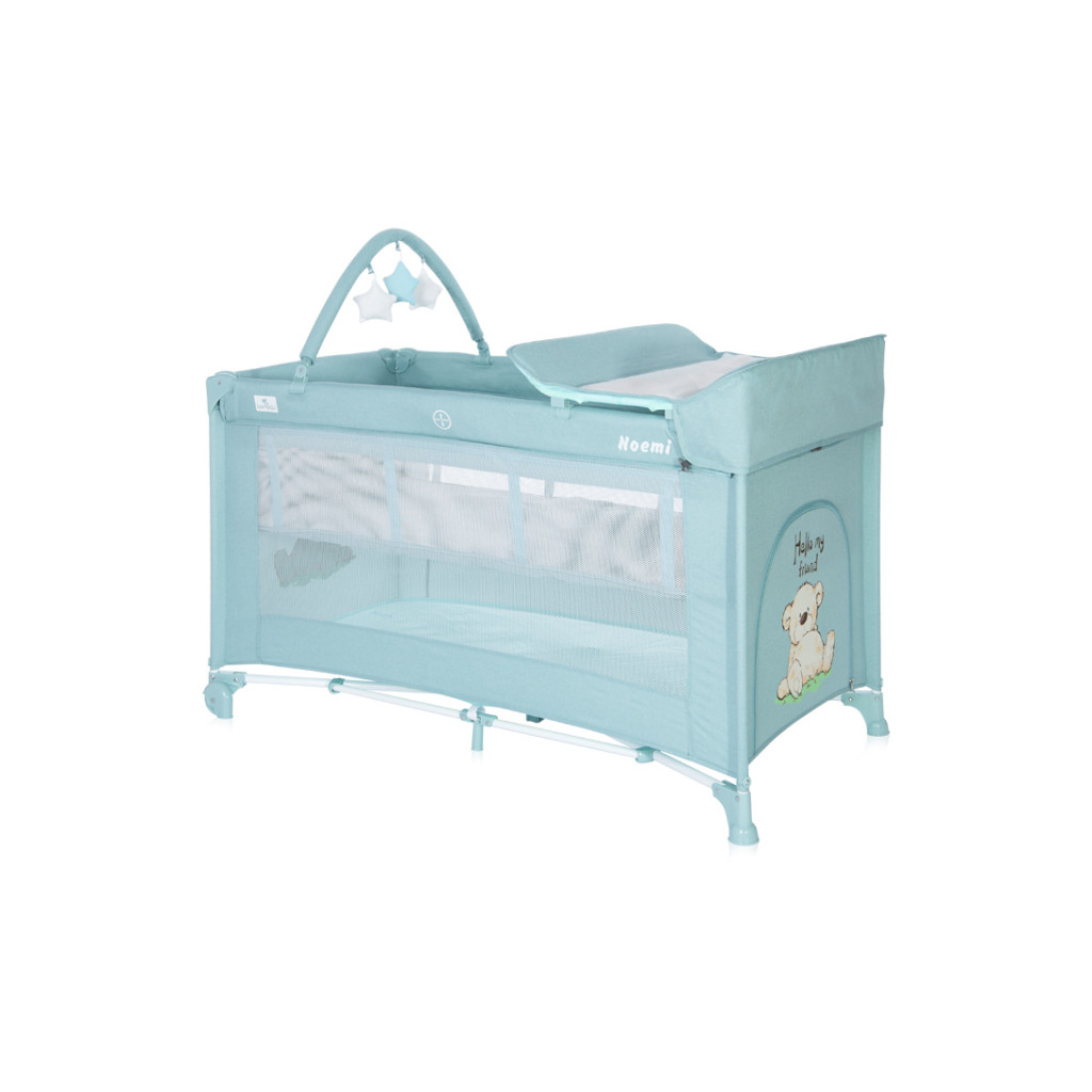 Дитячий манеж Bertoni/Lorelli NOEMI 2L+ blue surf tedd - зображення 1