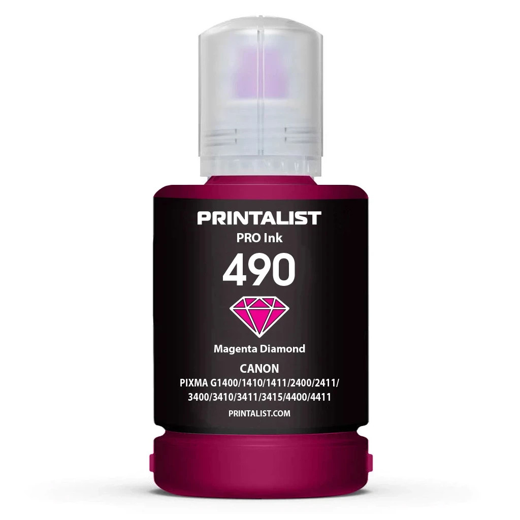 Чорнило Printalist Canon GI-490 для G1400/G2400/G3400 140г Magenta (PL490M) - зображення 1