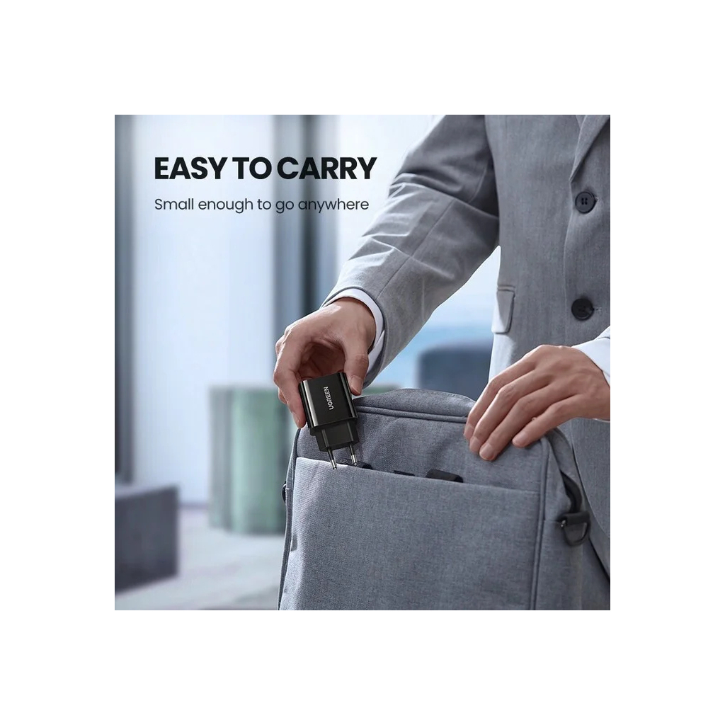 Зарядний пристрій Ugreen CD137 20W Type-C PD Charger (Black) (10191) - зображення 3