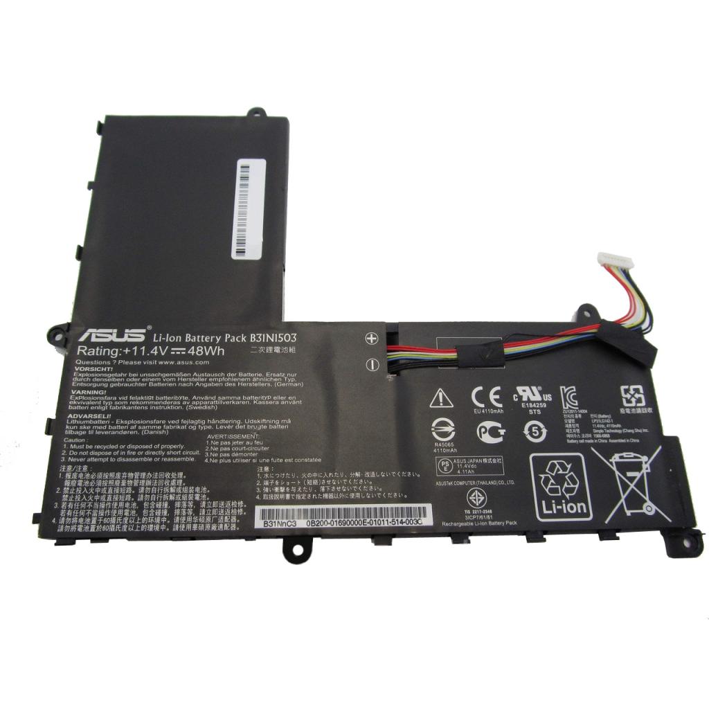 Акумулятор до ноутбука ASUS E202SA B31N1503, 4110mAh (48Wh), 3cell, 11.4V, Li-ion, черна (A47273) - зображення 1