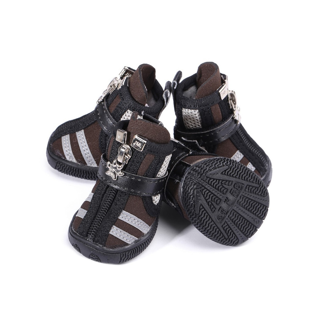 Черевики для собак Ruispet для малих порід 4 шт №5 кавові (2700000033326) - зображення 1