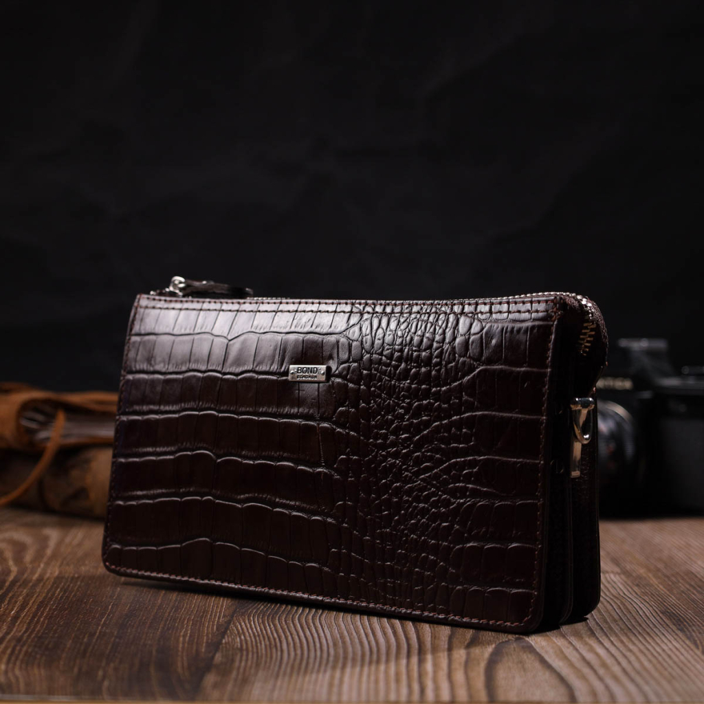 Гаманець Bond Accessories На два відділення з натуральної шкіри Коричнева (22046) - зображення 8