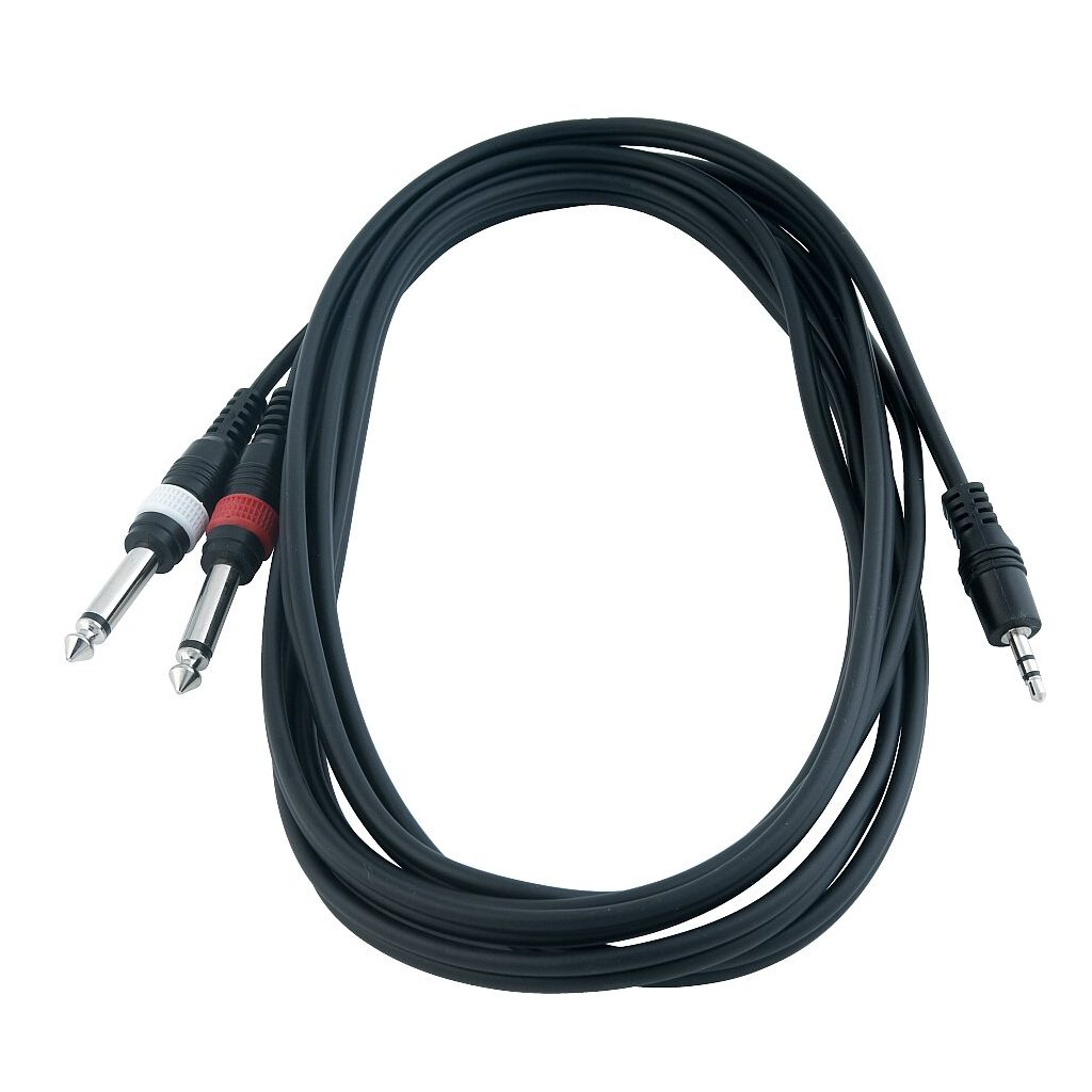 Інсертний кабель RockCable Patch Cable - 2 x TS Jack to TRS MiniJack (1.5m) (RCL 20912 D4) - зображення 1