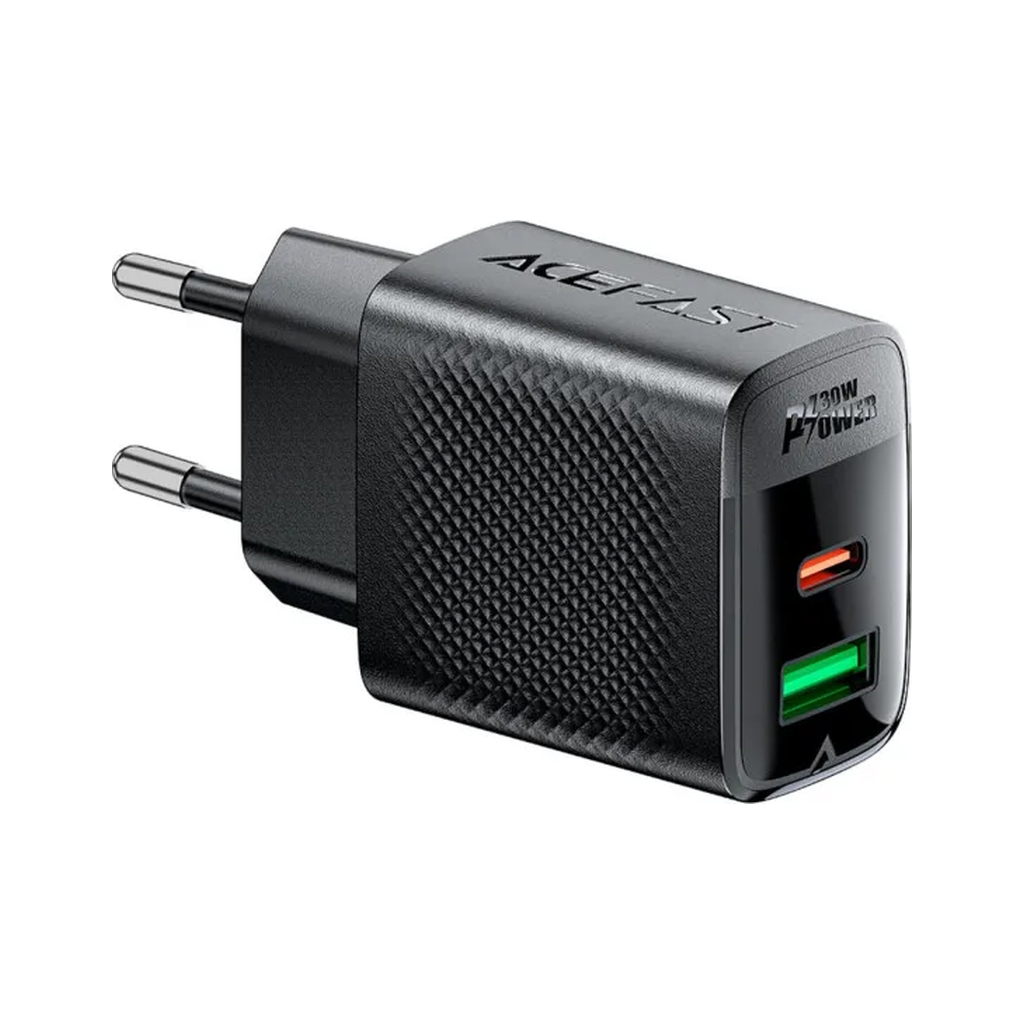 Зарядний пристрій Acefast 2xUSB 30W (USB-C+USB-A) Gan A98 Black (6974316283263) - зображення 2