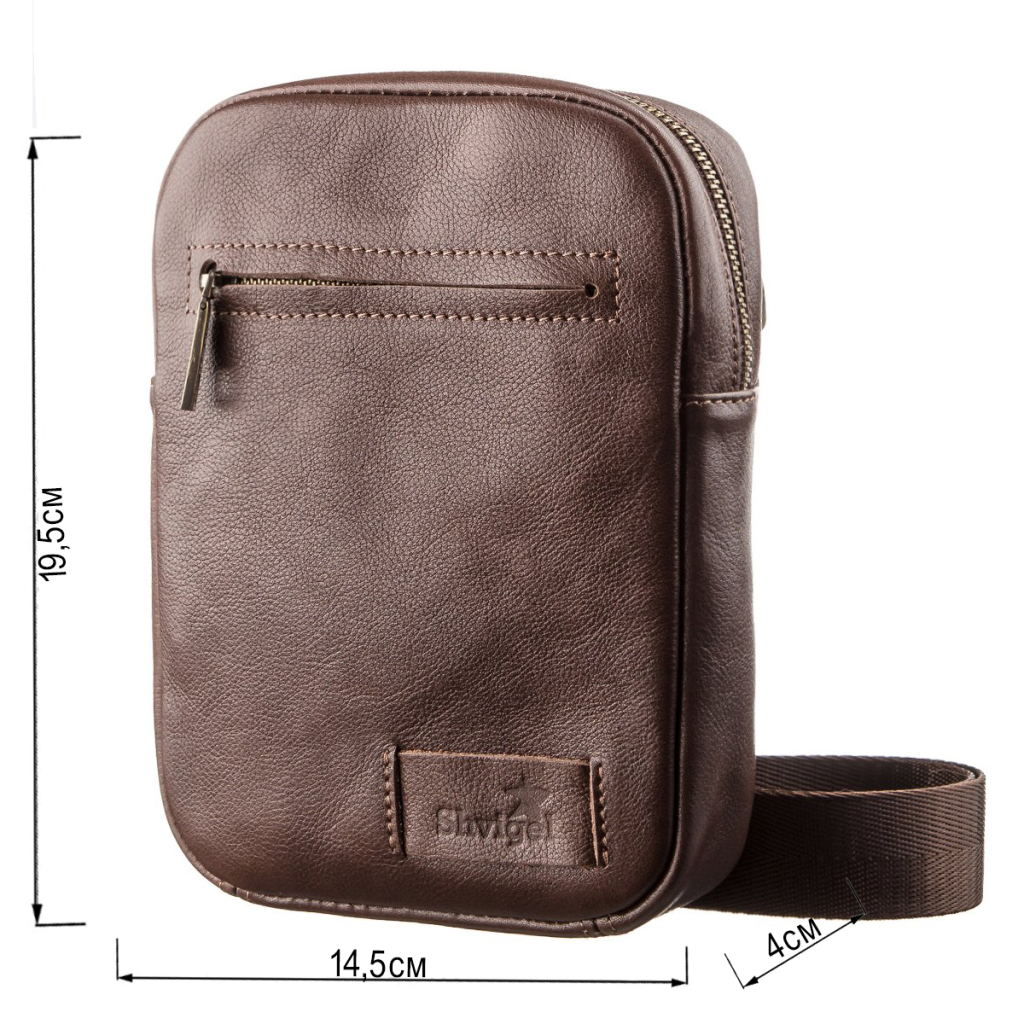 Сумка Shvigel Чоловіча шкіряна Коричнева (19103) - зображення 3