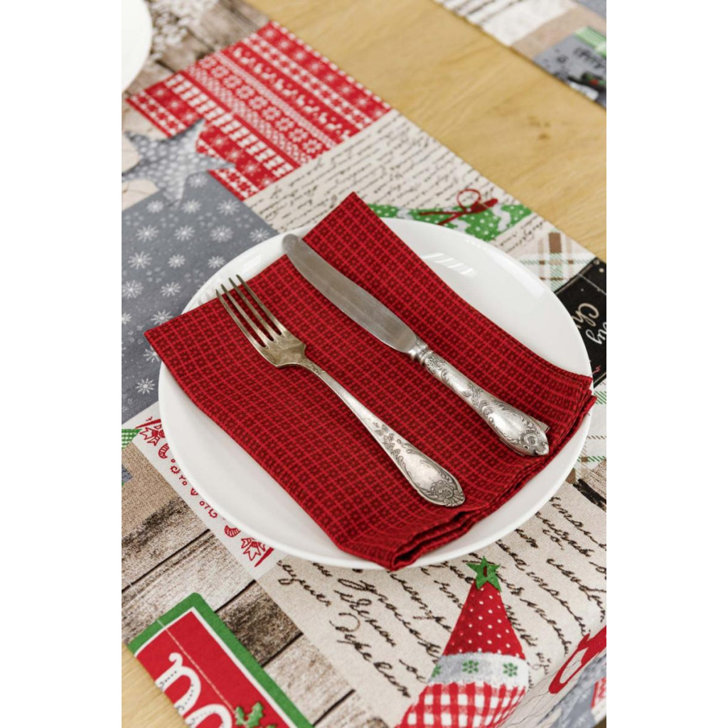 Серветка на стіл Прованс Merry Christmas червона 35x45 см (4823093449312) - зображення 1