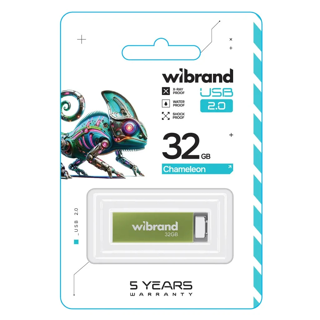 USB флеш накопичувач Wibrand 32GB Chameleon Green USB 2.0 (WI2.0/CH32U6LG) - зображення 2