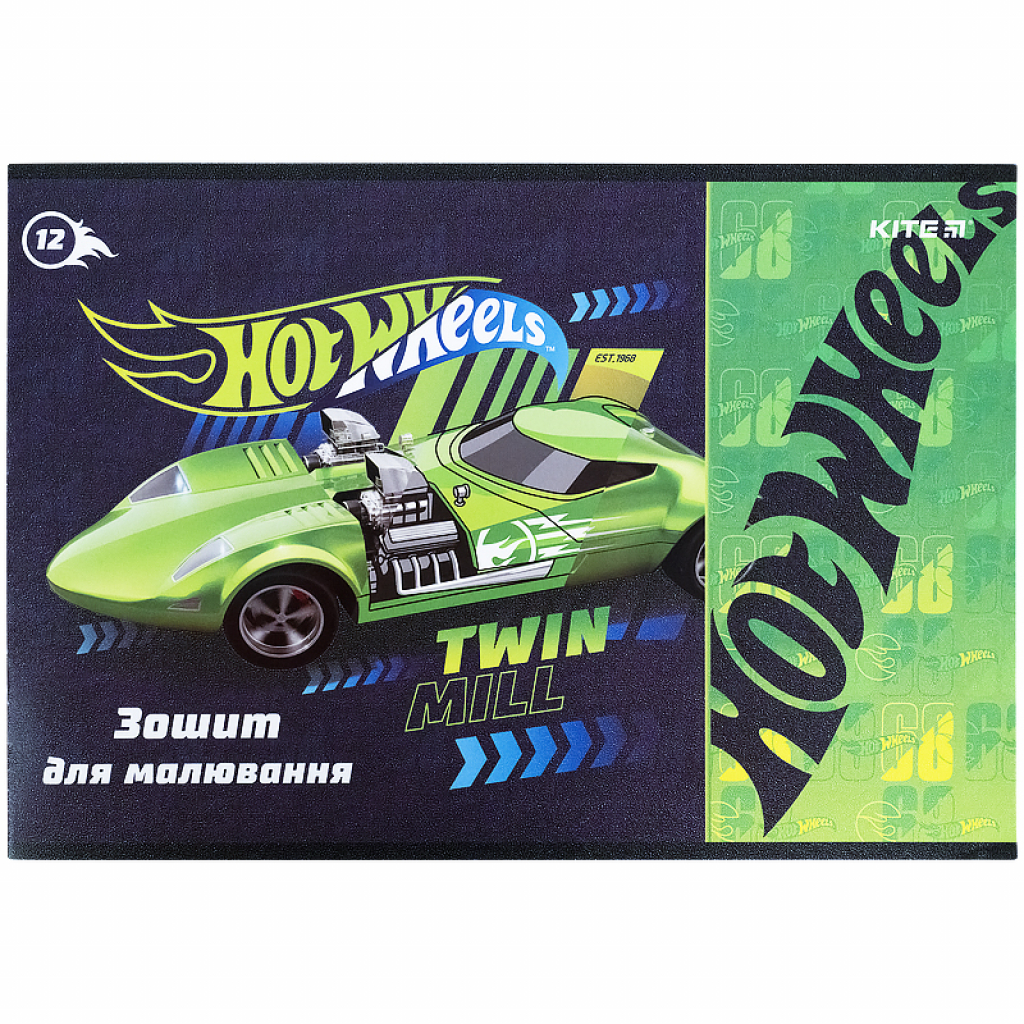 Альбом для малювання Kite Hot Wheels скоба 12 аркушів 4 дизайни (HW21-241) - зображення 4