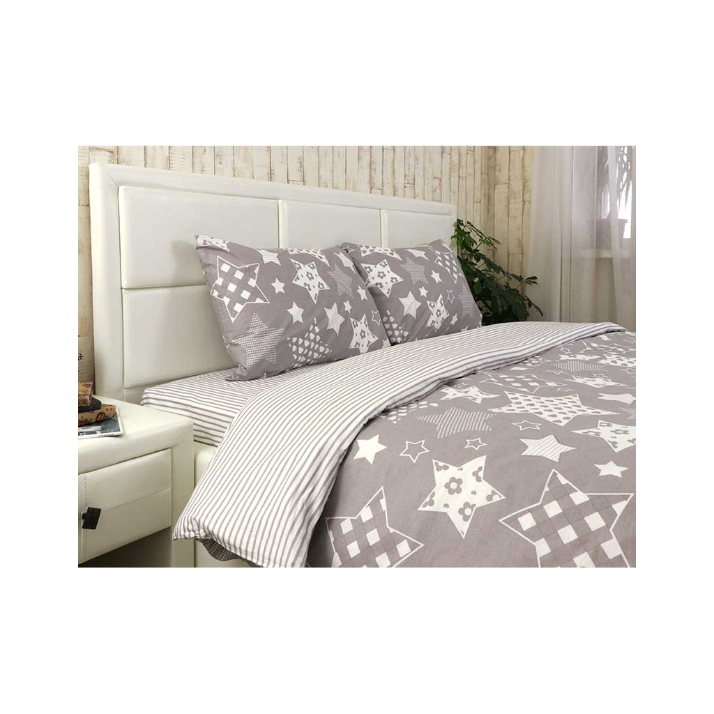 Наволочка Руно Бязь Grey star 70х70 (38.114Б_Grey star) - зображення 1