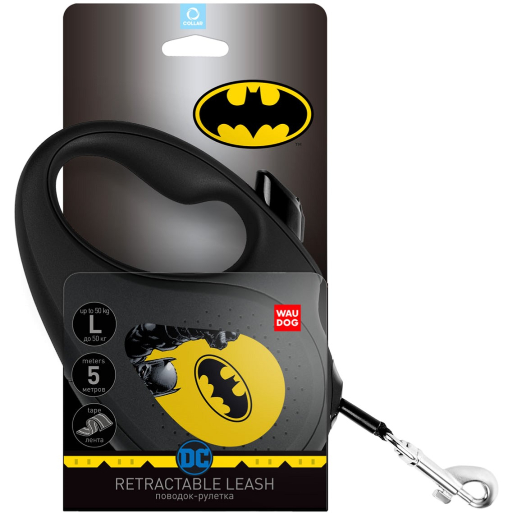 Повідок для собак WAUDOG R-leash Бетмен Жовтий світловідбиваюча стрічка S 5 м (8124-1002-01) - зображення 2