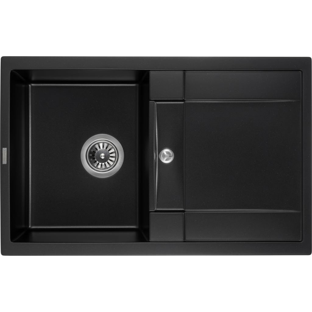 Мийка кухонна GRANADO комплект VALENCIA black shine_чаша праворуч (ksg0701R) - зображення 5