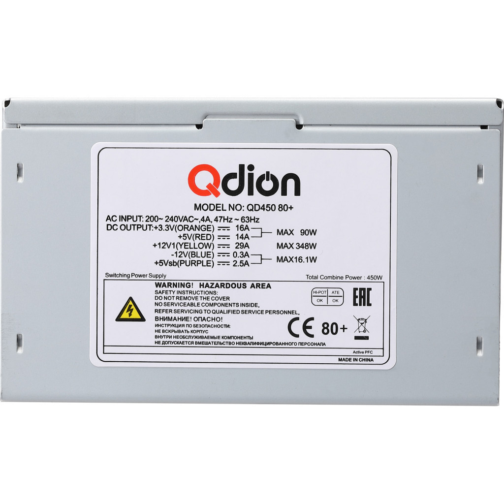 Блок живлення Qdion 450W (QD450 80+) - изображение 2