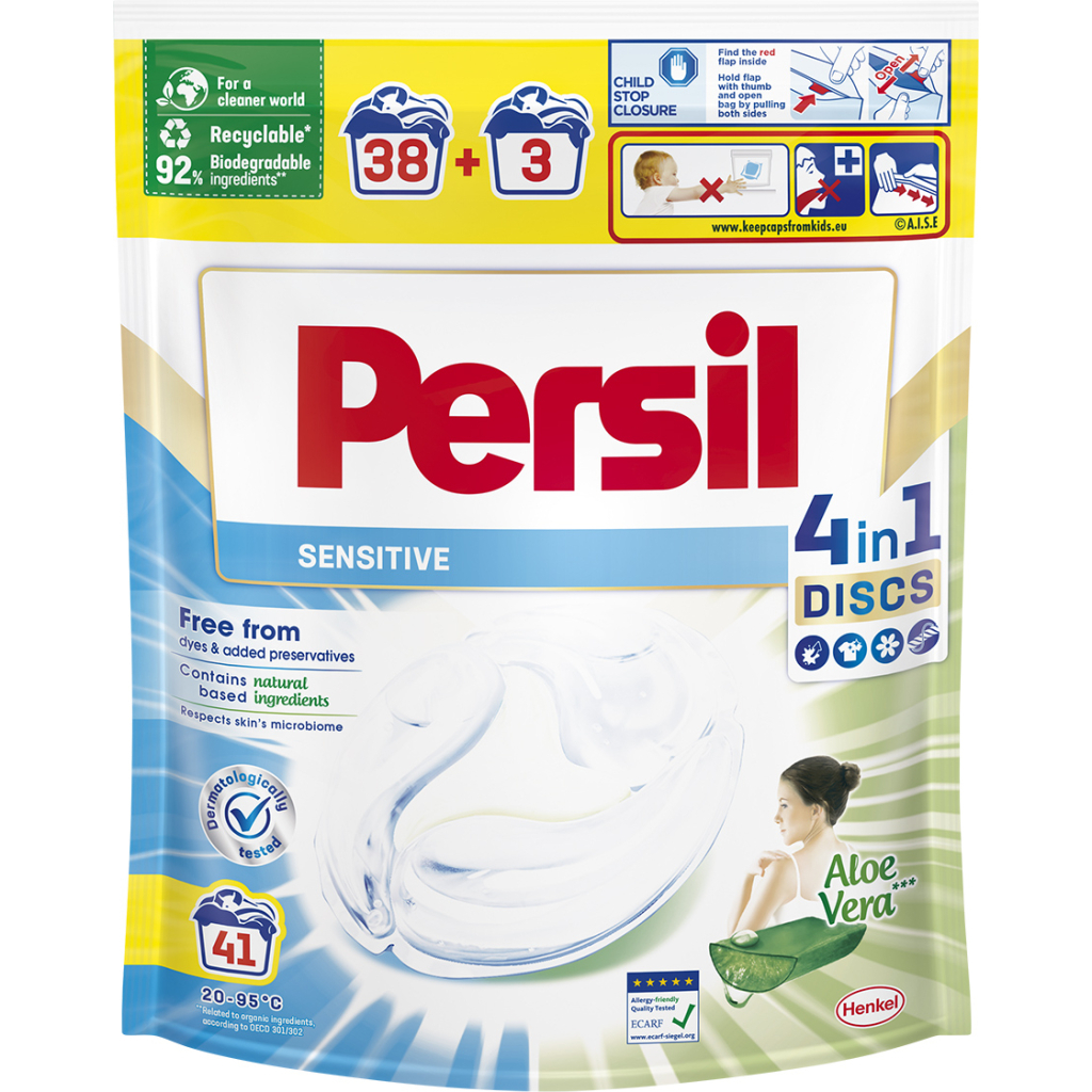 Капсули для прання Persil Discs Сенситив 41 шт. (9000101537734) - зображення 1