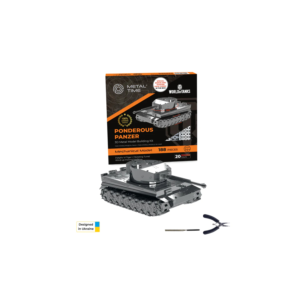 Конструктор Metal Time Колекцiйна модель Ponderous Panzer Heavy Tank Важкий танк Тигр (MT020) - зображення 1