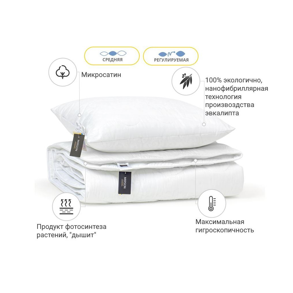 Ковдра MirSon Набір Евкаліптовий №1699 Eco Light White Ковдра 172 * 205 + (2200002655965) - зображення 2