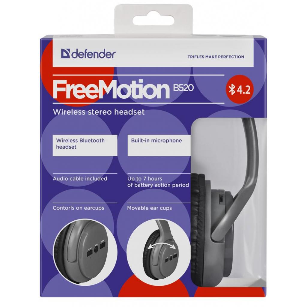 Навушники Defender FreeMotion B520 Bluetooth Grey (63520) - зображення 4