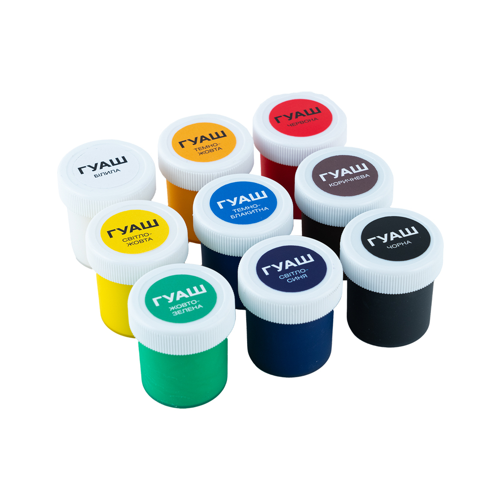 Гуашеві фарби Kite Classic 9 кольорів х 20 мл (K-072) - изображение 4