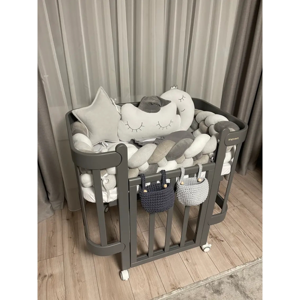 Ліжечко Ingvart трансформер Nika 60 з опускною боковинкою (60х94, 60х120) графіт (999100) - зображення 4