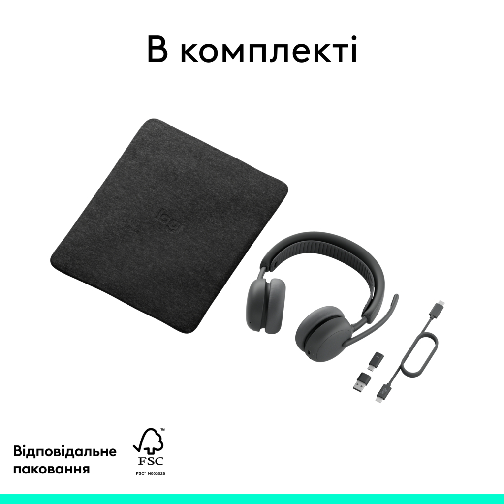 Навушники Logitech Zone Wireless 2 ES Busines Graphite (981-001498) - зображення 11