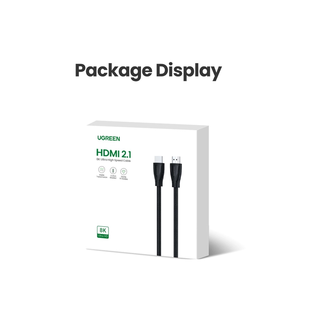 Кабель мультимедійний HDMI M to HDMI M 2.0m braided HD140 black UGREEN (80403) - зображення 6