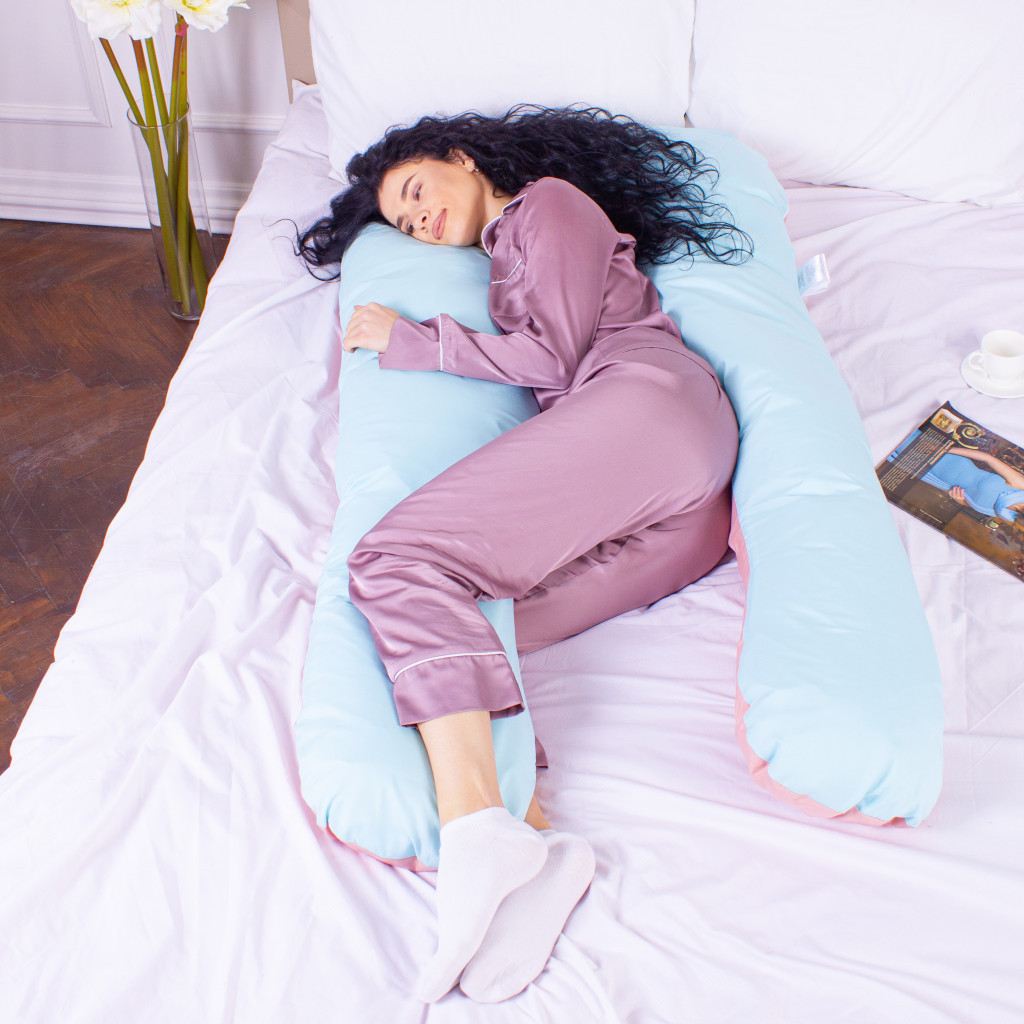 Подушка MirSon для вагітних та відпочинку Eco Line №8016 U-подібна Dusty Rose (2200006178415) - изображение 2