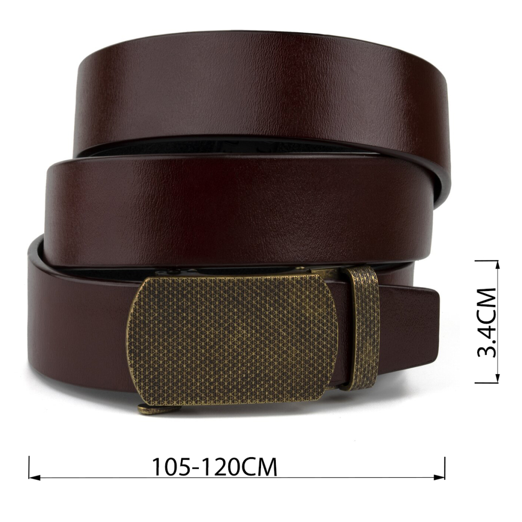 Ремінь Vintage Чоловічий із зернистою пряжкою автомат Коричневий (20273) - зображення 4