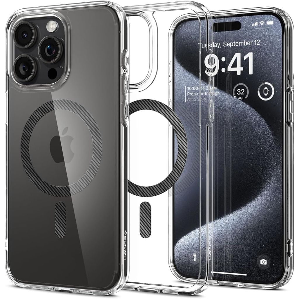 Чохол до мобільного телефона Spigen Apple iPhone 15 Pro Ultra Hybrid MagFit Carbon Fiber (ACS06717) - зображення 2