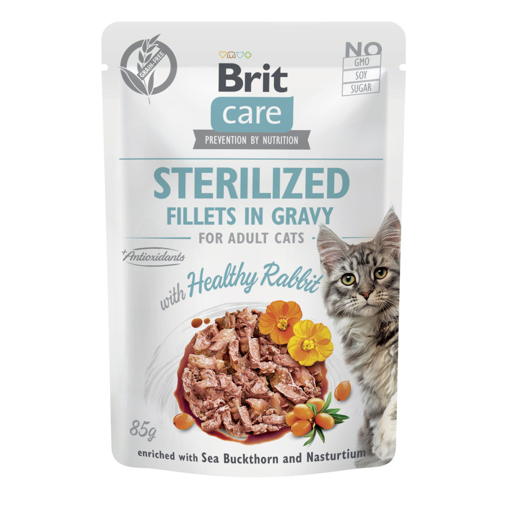 Вологий корм для кішок Brit Care Cat Sterilized філе в соусі для стерилізованих (8595602565405) - зображення 1