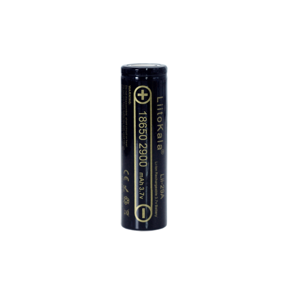Акумулятор 18650 2900mAh Li-Ion, (2850-2950mah), 3.7V (2.75-4.2V), Blac Liitokala (Lii-29A) - зображення 1