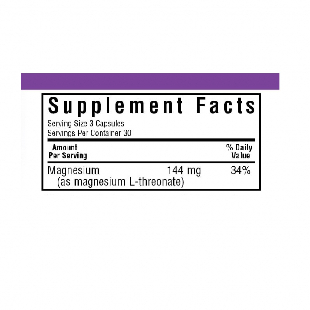 Амінокислота Bluebonnet Nutrition L-Треонат Магнію, Magnesium L-Threonate, 90 вегетаріанських (BLB0750) - зображення 2