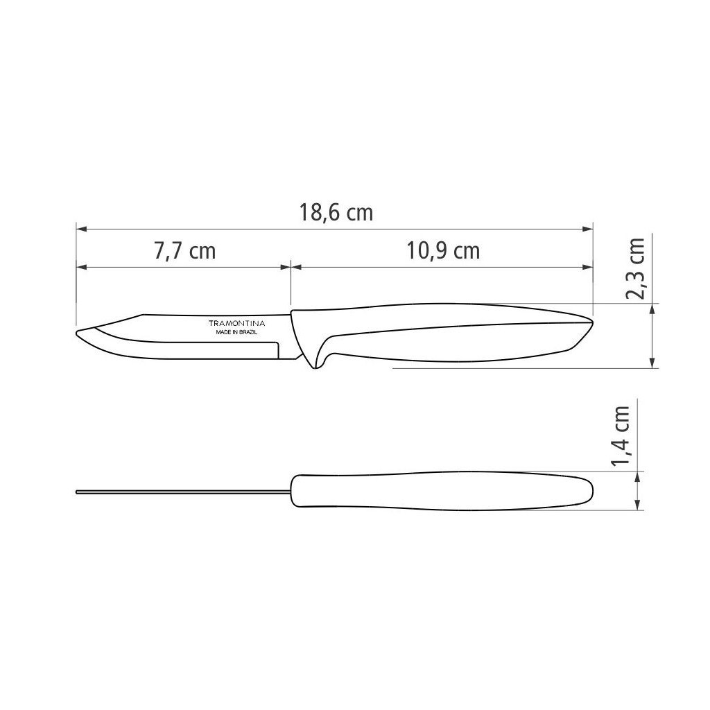 Кухонний ніж Tramontina Plenus Black Vegetable 76 мм (23420/103) - зображення 4