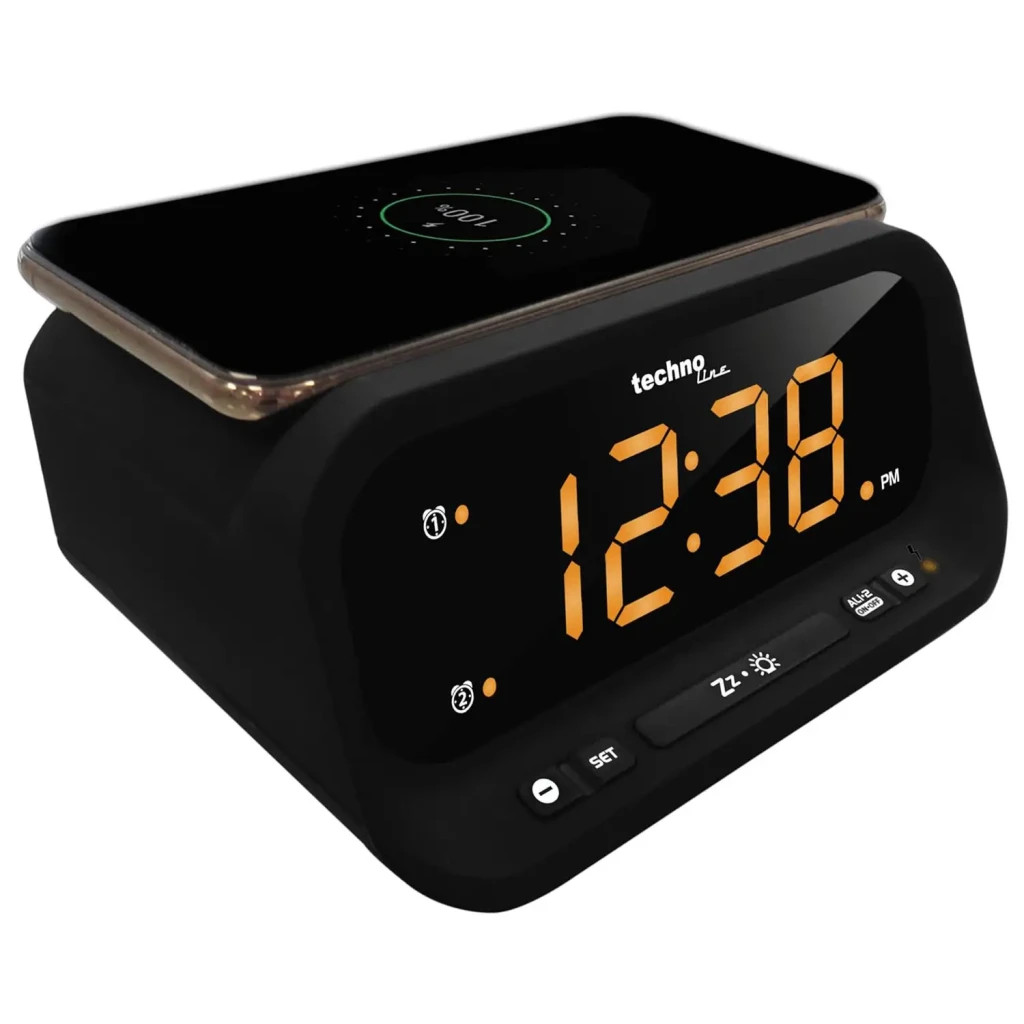 Настільний годинник Technoline WT477 Wireless Mobile Charging Black (DAS302477) - изображение 2