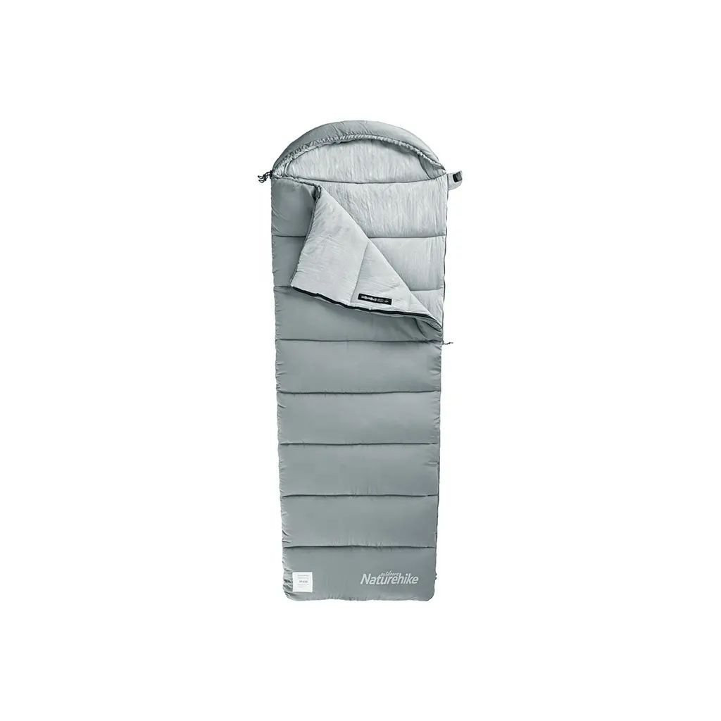 Спальний мішок Naturehike з капюшоном M180 NH20MSD02 правий сірий (6927595701256) - зображення 1