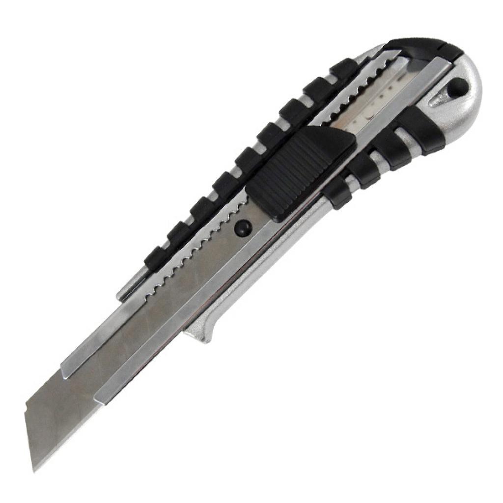 Ніж канцелярський Axent 18мм, METAL, rubber inserts, blister (6901-А) - изображение 1