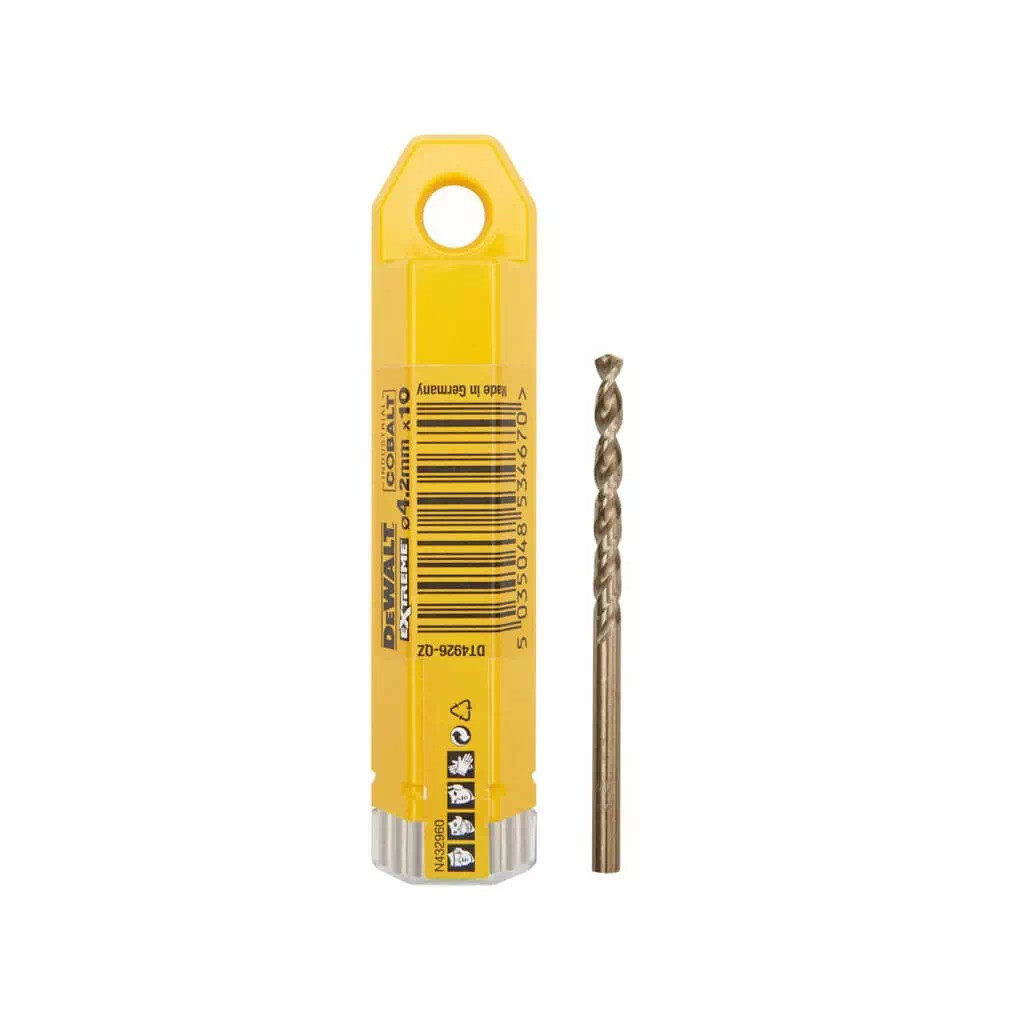 Свердло DeWALT EXTREME INDUSTRIAL COBALT HSS-CO, 4,2 х 75 х 43 мм, 10 шт (DT4926) - изображение 3
