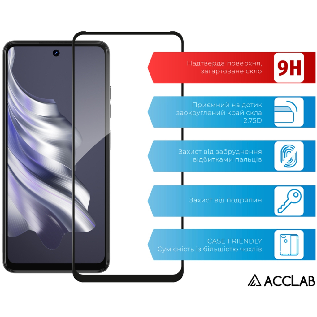 Скло захисне ACCLAB Full Glue Tecno Spark 20 Black (1283126588976) - зображення 3