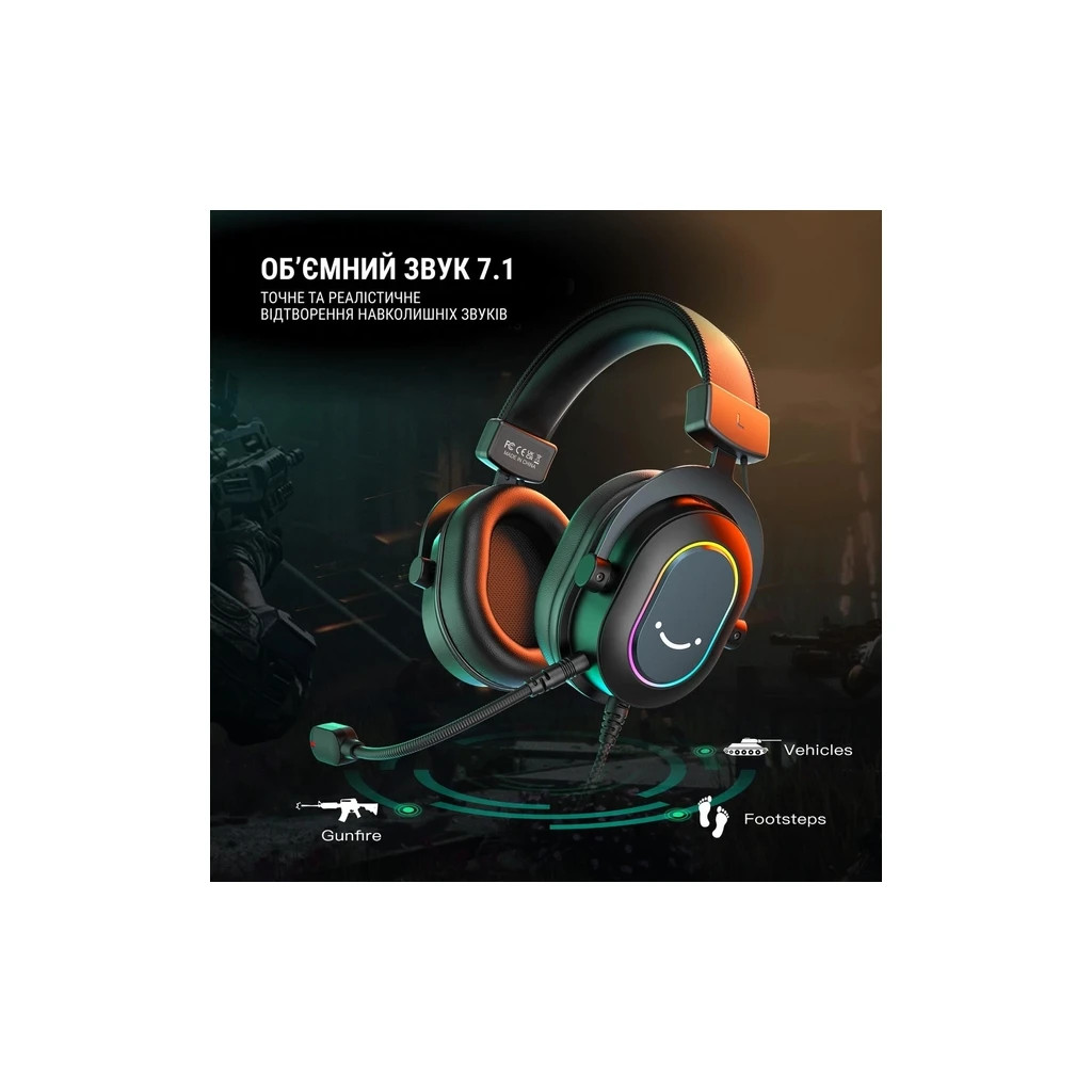 Навушники Fifine H6 RGB 7.1 Black - зображення 6