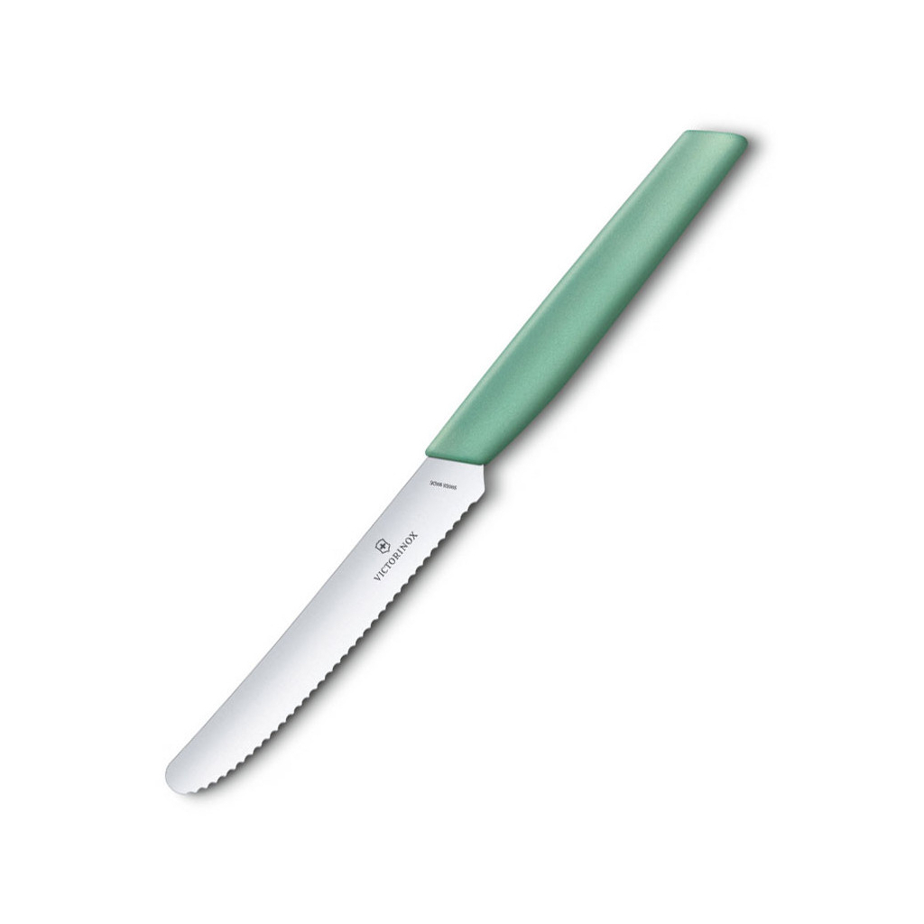 Кухонний ніж Victorinox Swiss Modern Tomato Sausage 11см Mint (6.9006.11W41) - зображення 3