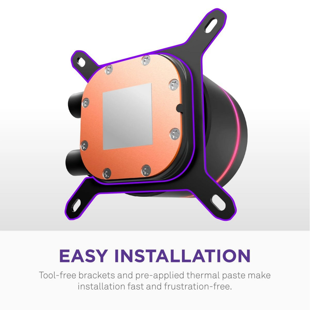 Система рідинного охолодження NZXT Kraken Core 360 Black with RGB fans Single Fra (RL-KR36C-B1) - зображення 8