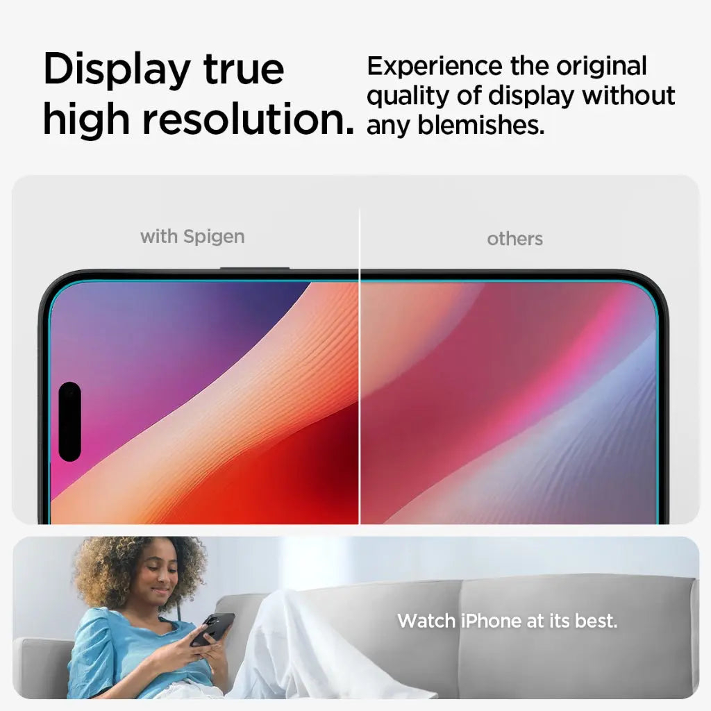 Скло захисне Spigen iPhone 16/15 Glas tR SLIM HD (1 Pack) (AGL06910) - зображення 5