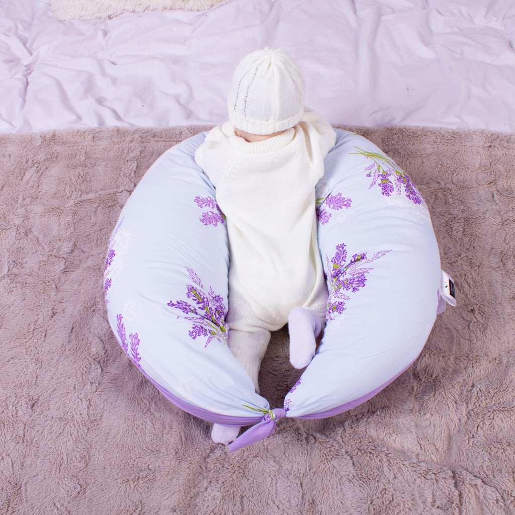 Подушка MirSon для вагітних та годування №8313 Print Line 17-0130 Lavender sea Бязь 30х170х20 см (2200006200383) - зображення 8