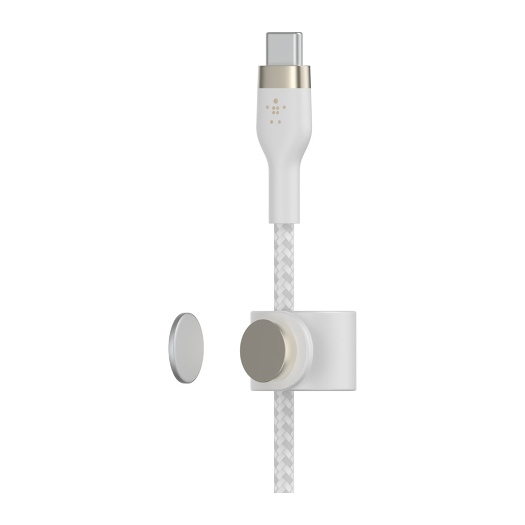 Дата кабель USB-C to Lightning 1.0m BRAIDED SILICONE white Belkin (CAA011BT1MWH) - зображення 4