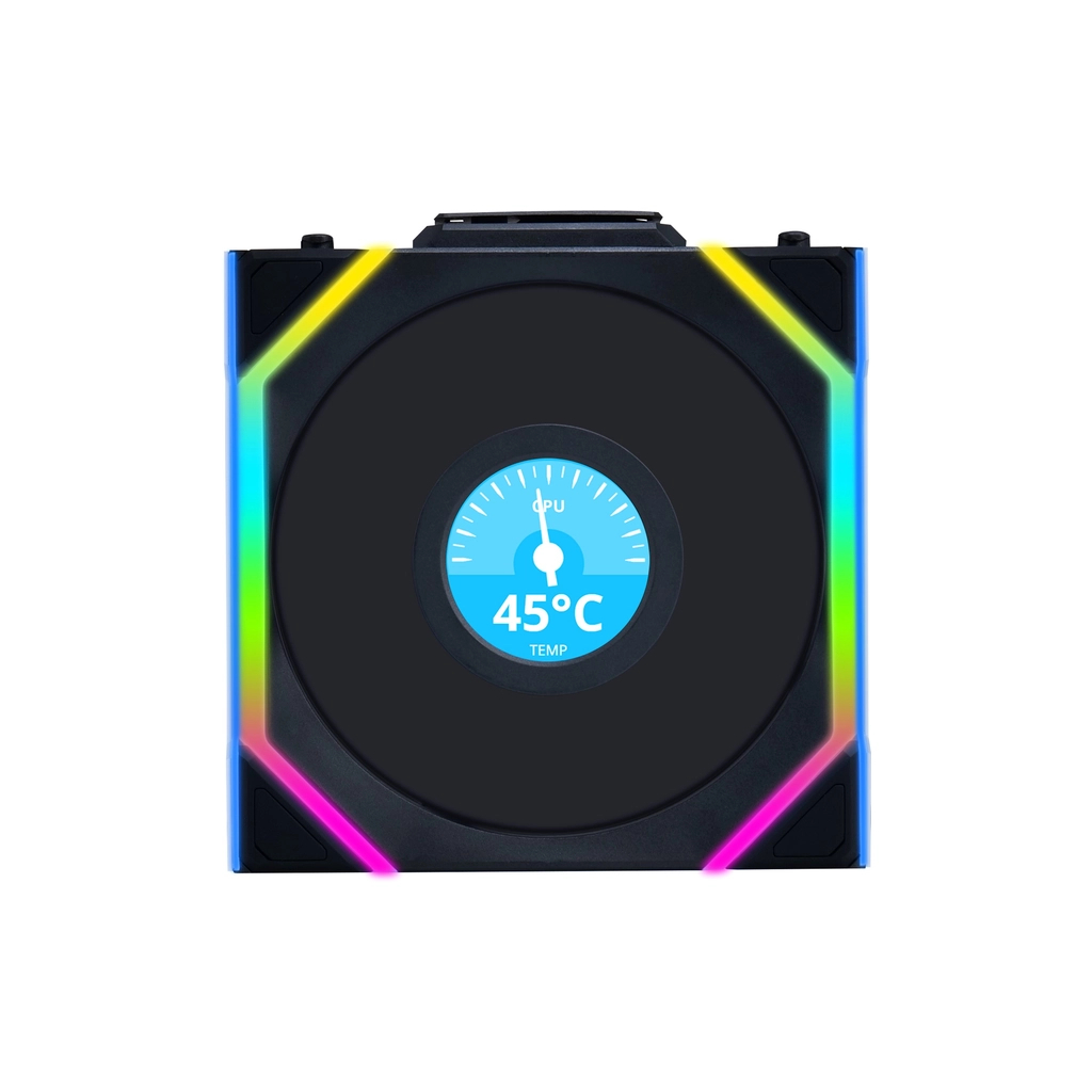 Кулер до корпусу Lian Li Uni Fan SL WIRELESS LCD Reverse, 120-1 (G99.12RSLLCD1W1B.00) - зображення 1