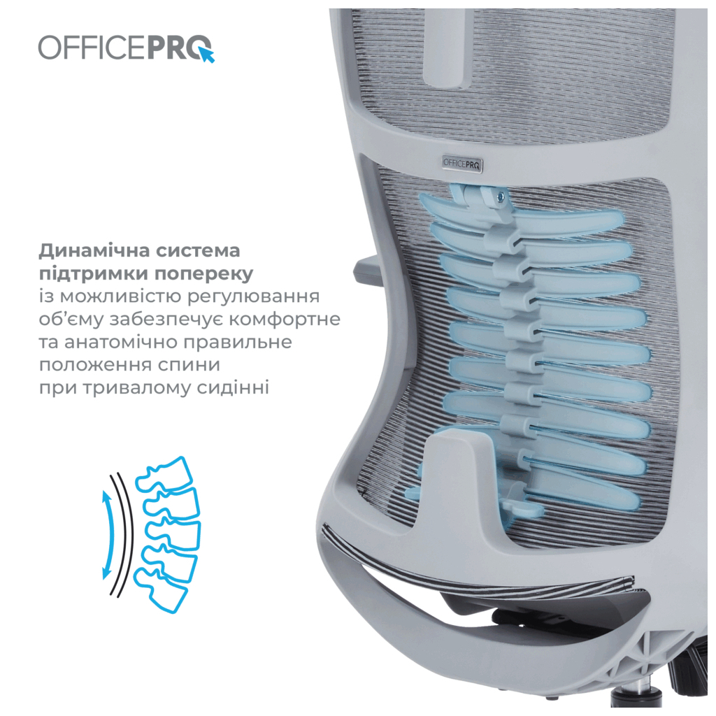 Офісне крісло OfficePro Balance OC620-G-DG-DG (OC620-G-DG-DG) - зображення 5