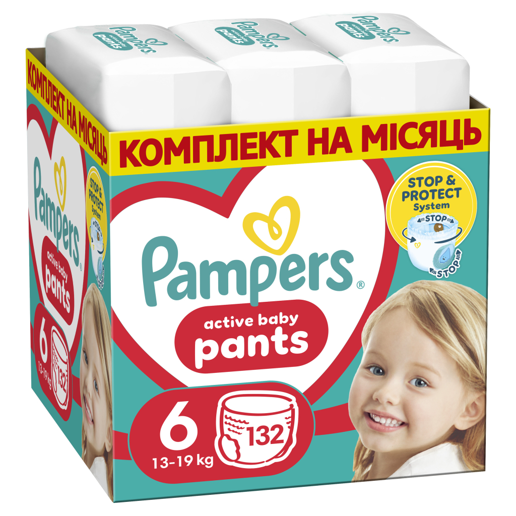 Підгузки Pampers трусики Pants Giant Розмір 6 (14-19 кг) 132 шт (8006540068632) - зображення 1