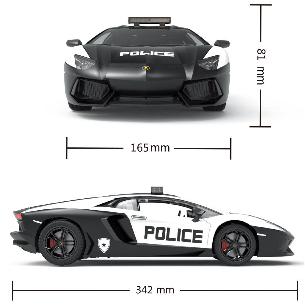 Радіокерована іграшка KS Drive Lamborghini Aventador Police 1:14, 2.4Ghz (114GLPCWB) - зображення 6