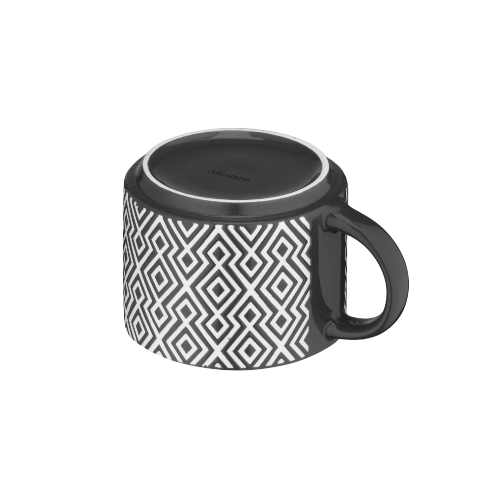 Чашка Ardesto Weaving F, 330мл, порцеляна, біло-чорна (AR3473F) - зображення 5