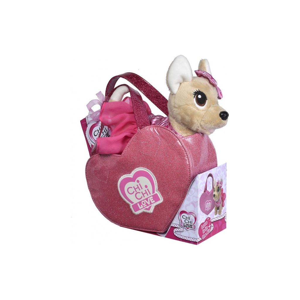 М'яка іграшка Chi Chi Love Собачка Рожеве серце з сумочкою 20 см (5890055) - зображення 5